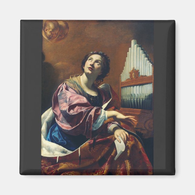 Saint Cecilia Premium "Heavenly Concert" Art Print Magnet (Front)