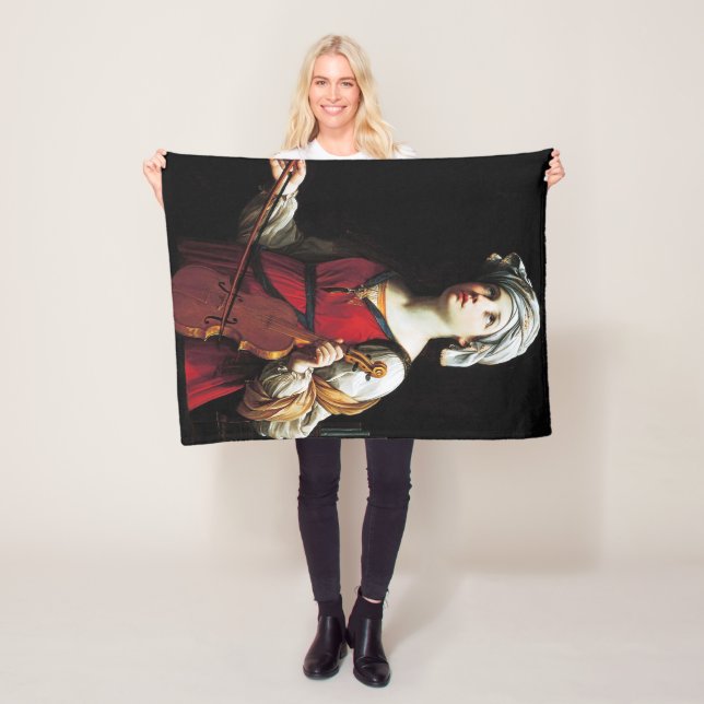 Saint Cecilia (St. Cecilia), Guido Reni Fleece Blanket (In Situ)