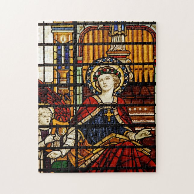 Saint Cecilia Stained Glass Jigsaw Puzzle (Vertical)