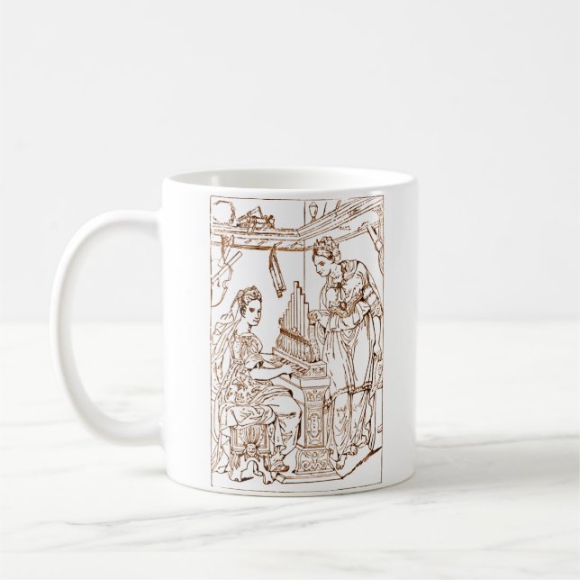 Saint Cecilia with Saint Catherine of Alexandria Coffee Mug (Left)