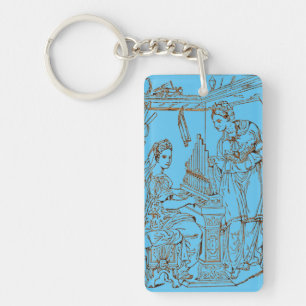 Saint Cecilia with Saint Catherine of Alexandria Key Ring