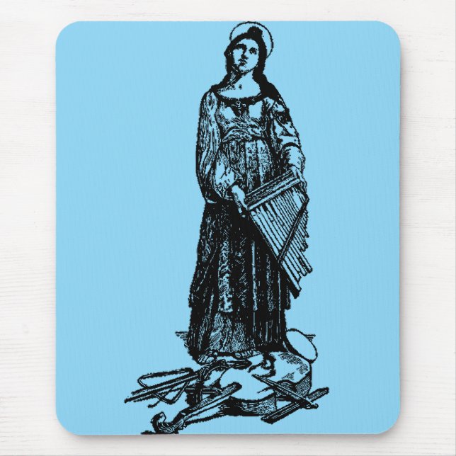 Saint Cecilia with violin by Raphael Mouse Pad (Front)