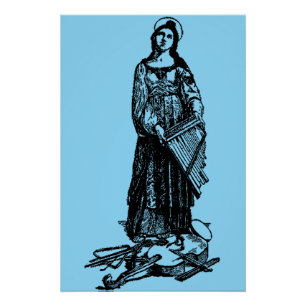 Saint Cecilia with violin by Raphael Poster
