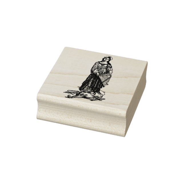 Saint Cecilia with violin by Raphael Rubber Stamp (Stamp)