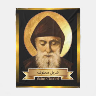 Saint Charbel "The Mystic Miracle Monk" Fleece Blanket