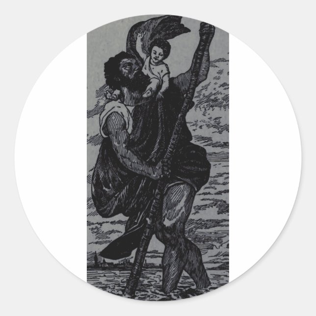 Saint Christopher by Titian  Classic Round Sticker (Front)