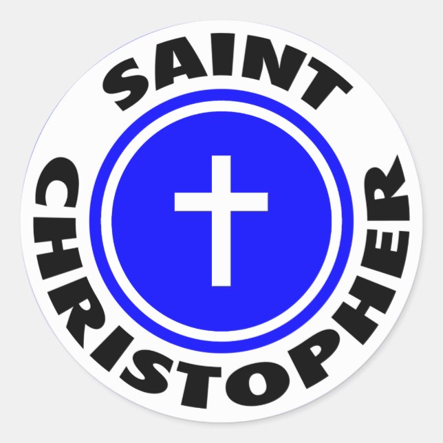 Saint Christopher Classic Round Sticker (Front)