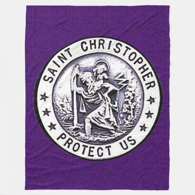SAINT CHRISTOPHER Fleece Blanket (Front)