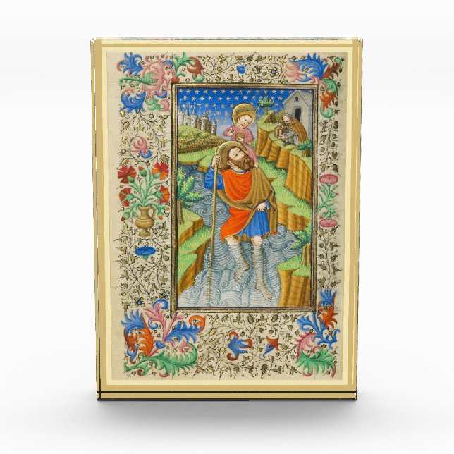 Saint Christopher Mediaeval illumination Photo Block (Front)