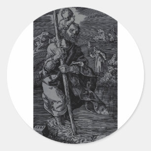 Saint Christopher venerated by Christians Classic Round Sticker