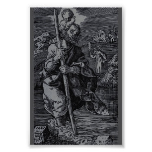 Saint Christopher venerated by Christians Photo Print