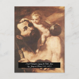 Saint Christopher with the Child Christ Postcard