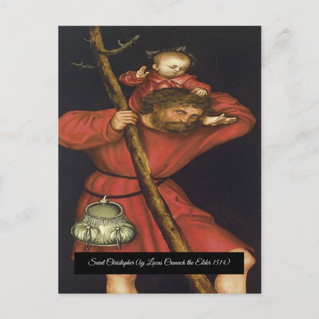 Saint Christopher with the Infant Christ Postcard (Front)