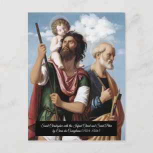Saint Christopher with the Infant Christ Postcard