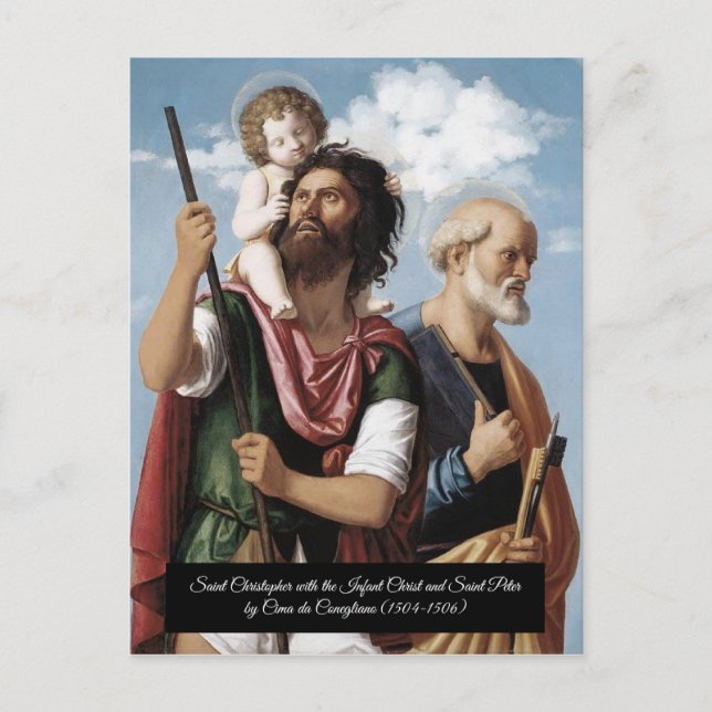 Saint Christopher with the Infant Christ Postcard (Front)
