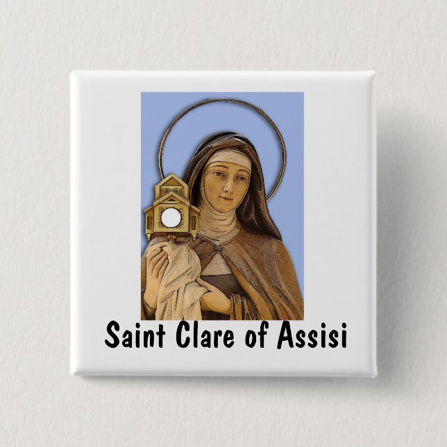 Saint Clare Assisi 15 Cm Square Badge (Front)