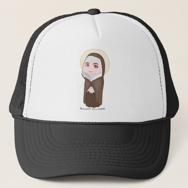 Saint Clare Cute Catholic Trucker Hat (Front)