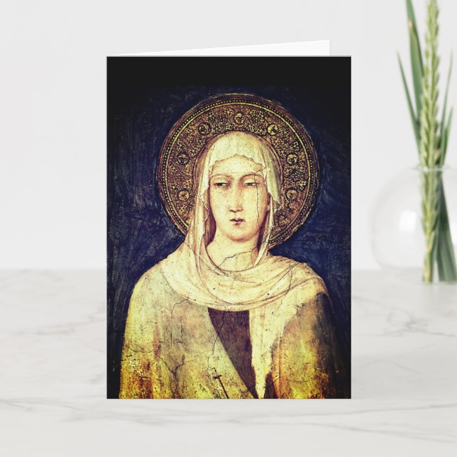 Saint Clare of Assisi by Simone Martini Card (Front)