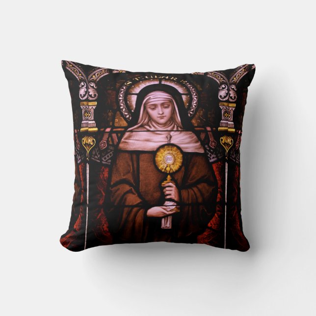 saint clare of assisi cushion (Front)