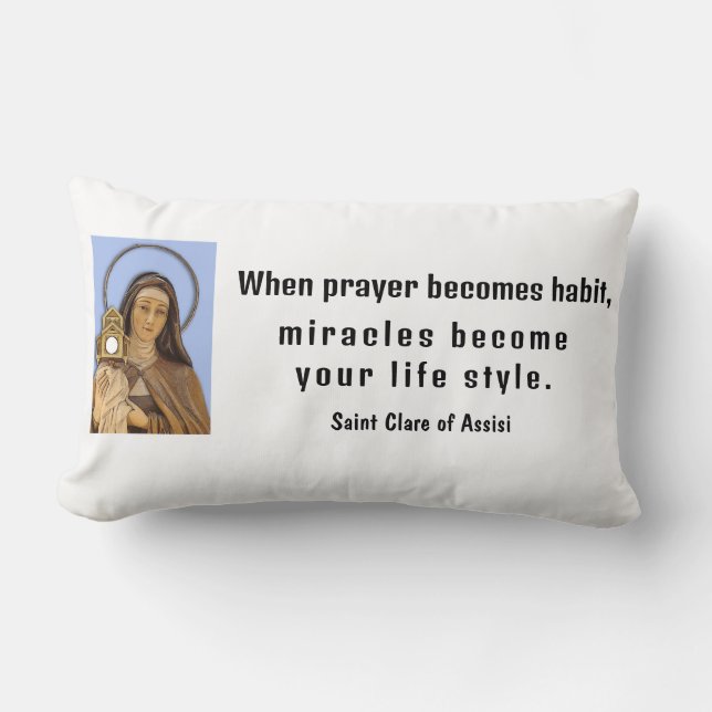 Saint Clare of Assisi  Lumbar Cushion (Front)
