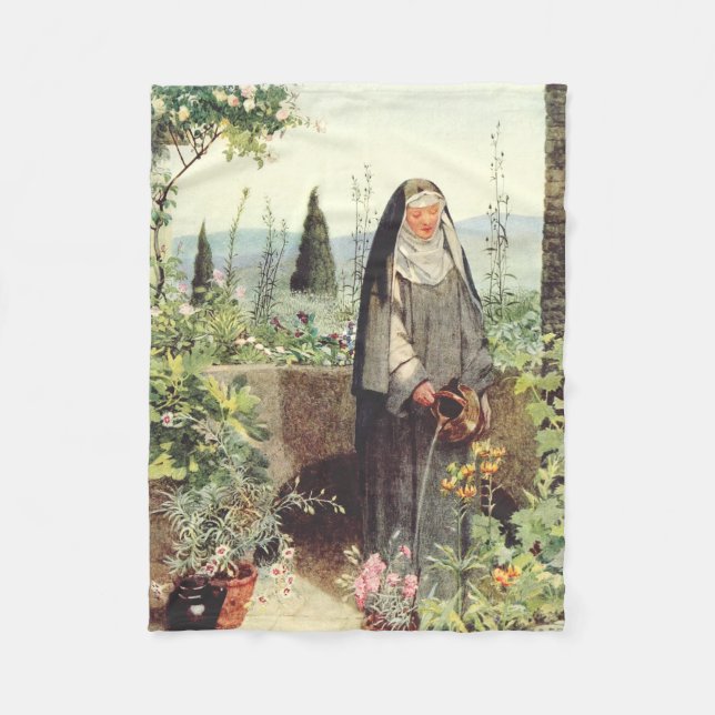 Saint Clare of Assisi: Patroness of Television Fleece Blanket (Front)