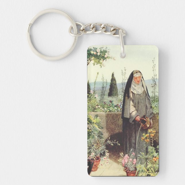 Saint Clare of Assisi: Patroness of Television Key Ring (Front)