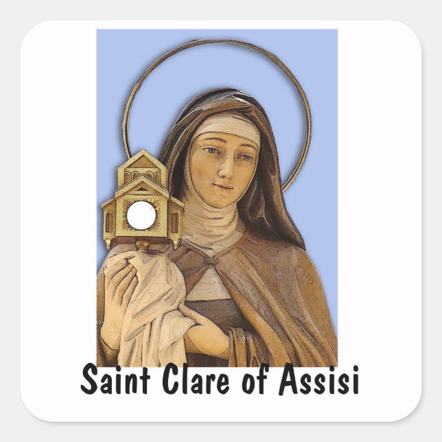Saint Clare of Assisi Square Sticker (Front)
