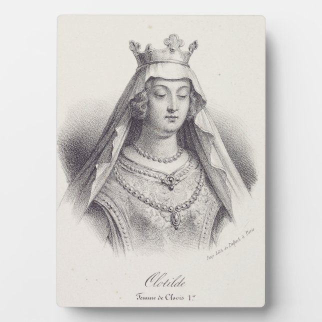 Saint Clotilde second wife of Clovis Plaque (Front)