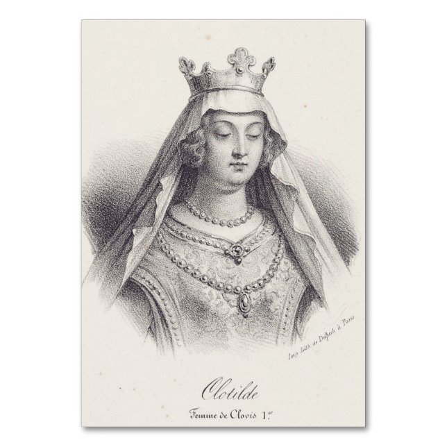 Saint Clotilde second wife of Clovis Table Number (Front)
