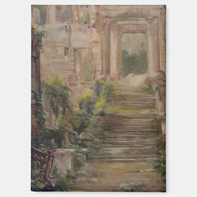 Saint-Cloud Castle Ruins Stairs Magnet (Front)