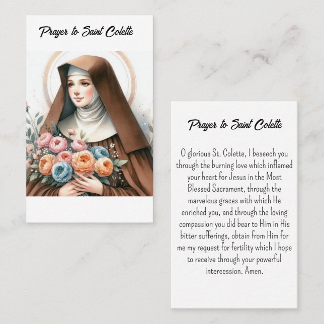 Saint Colette Prayer Card (Front/Back)