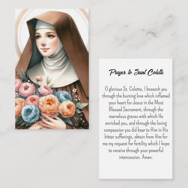 Saint Collette Prayer Card (Front/Back)