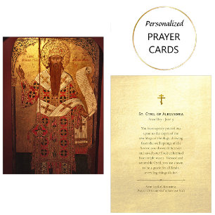 Saint Cyril of Alexandria Orthodox Prayer Card