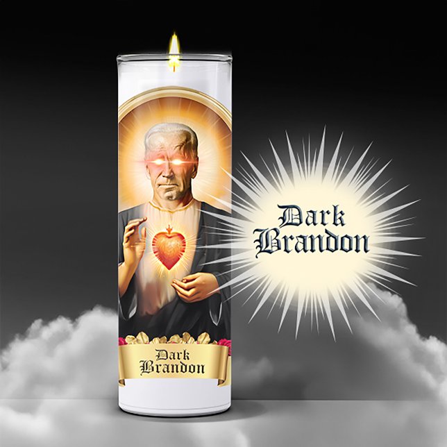 Saint Dark Brandon Prayer Candle (Dark Brandon Devotional Prayer Candle Sticker Label)