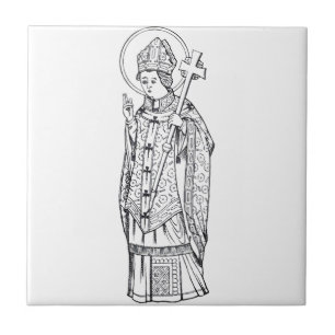 Saint Deiniol Abbot and Bishop Ceramic Tile