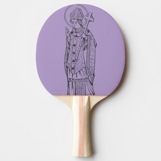 Saint Deiniol Abbot and Bishop Ping Pong Paddle (Front)