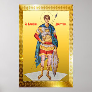 Saint Demetrius Orthodox icon Poster