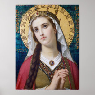 Saint Elizabeth of Hungary by Hugues Merle Poster