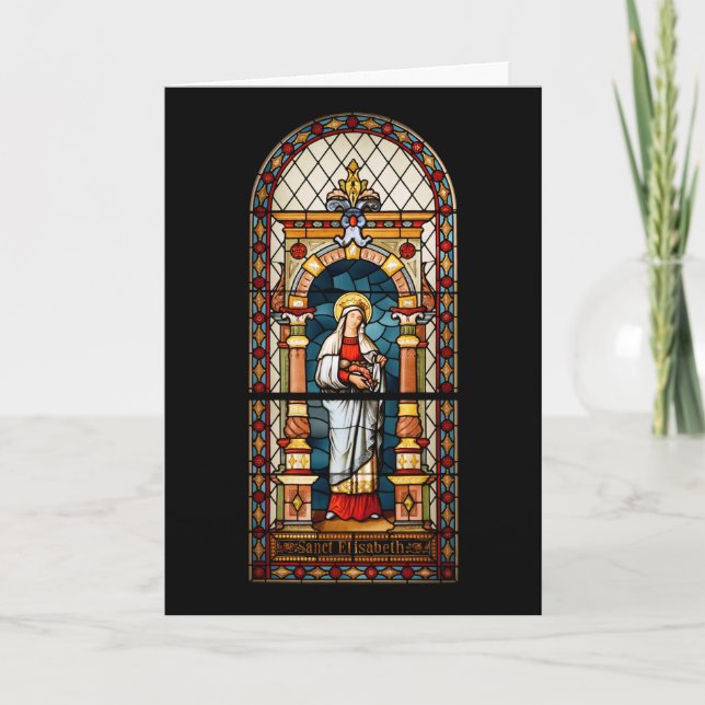 Saint Elizabeth of Hungary Medieval Holy Card (Front)