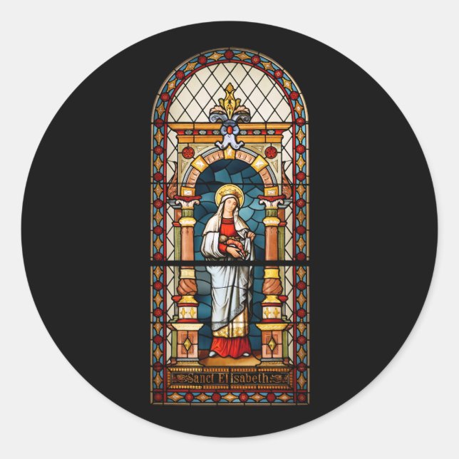 Saint Elizabeth of Hungary Premium Medieval Art Classic Round Sticker (Front)