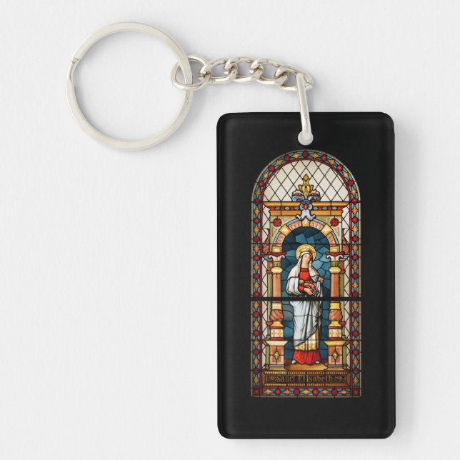 Saint Elizabeth of Hungary Premium Medieval Art Key Ring (Front)