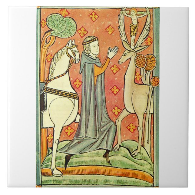 Saint Eustachius Apostle of the Ardennes Ceramic Tile (Front)