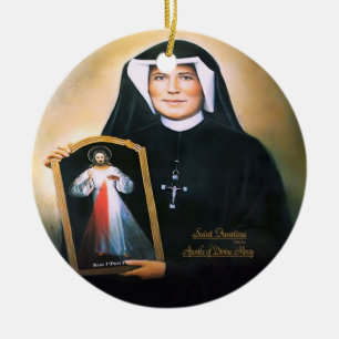 Saint Faustina, Divine Mercy Ceramic Ornament
