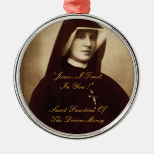 SAINT FAUSTINA OF THE DIVINE MERCY METAL TREE DECORATION
