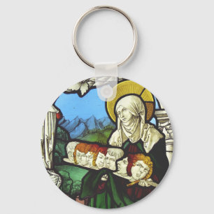 Saint Felicitas and the heads of her seven sons Key Ring