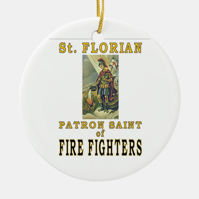 SAINT FLORIAN CERAMIC TREE DECORATION (Front)