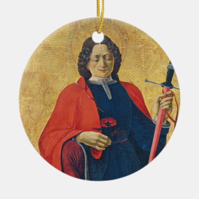 Saint Florian, Italian, c. 1473-74 Ceramic Tree Decoration (Front)