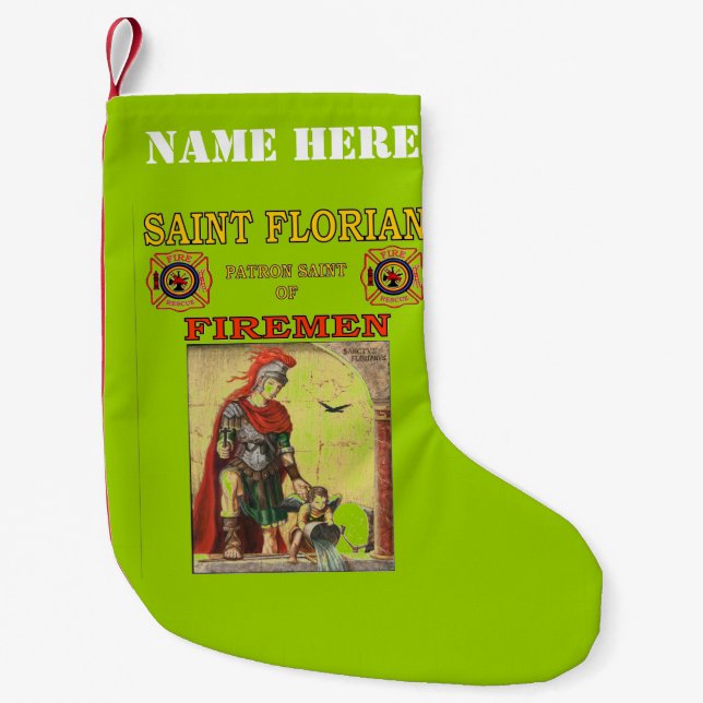 SAINT FLORIAN SMALL CHRISTMAS STOCKING (Front)