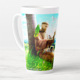 Saint Francis and the sermon-preaches to the birds Latte Mug