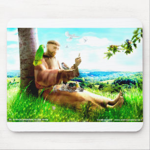 Saint Francis and the sermon-preaches to the birds Mouse Pad